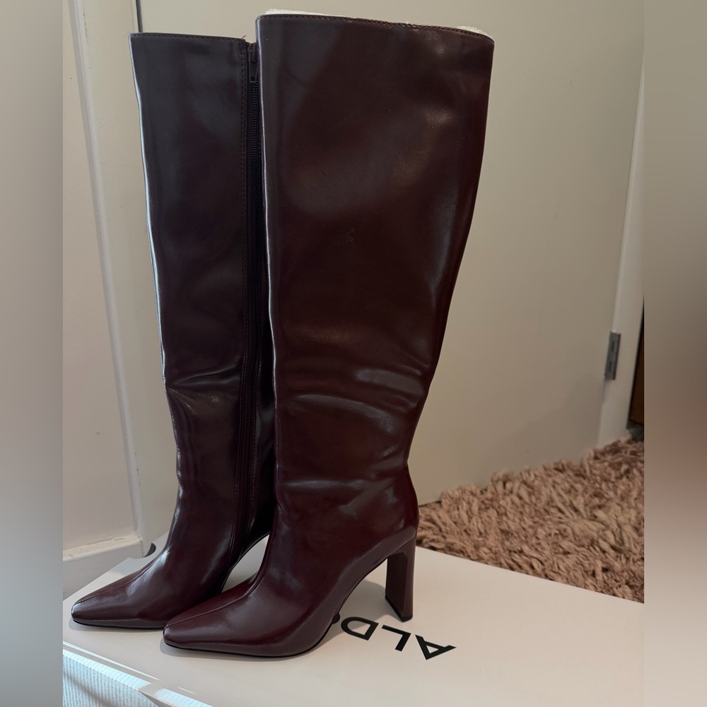 Aldo Dark Red Heeled Boots